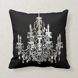 PixDezines faux silver/chandeliers/DIY background Cushion