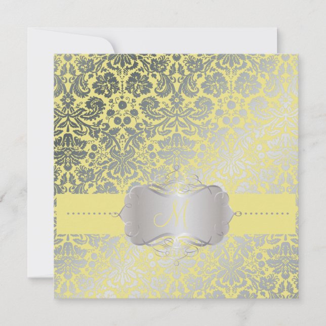 PixDezines FAUX SILVER DESIRE/DIY background/lemon Invitation (Front)