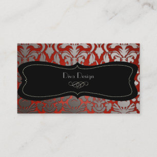 PixDezines faux silver flora damask/diy colour Business Card