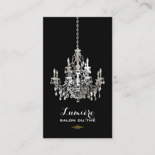 PixDezines faux silver foil chandelier/DIY colour Business Card