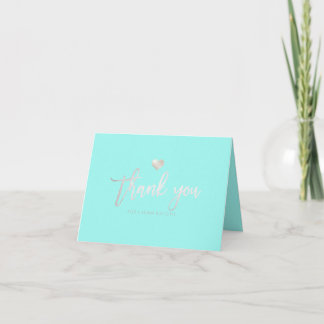 PixDezines Faux Silver Heart/Thank You/DIY colour Thank You Card