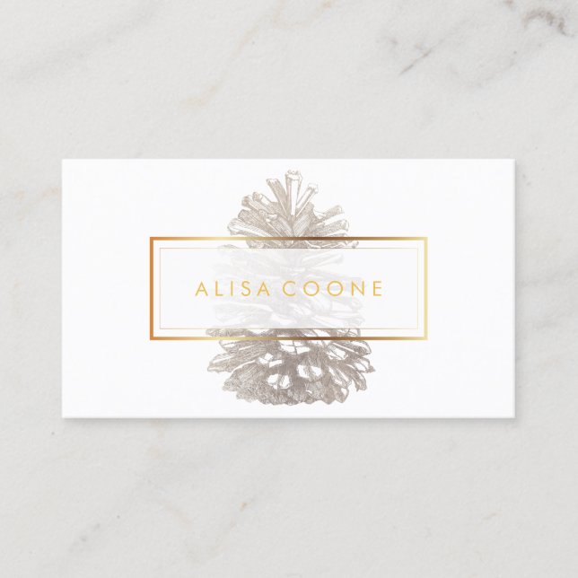 PixDezines faux silver pinecones Business Card (Front)