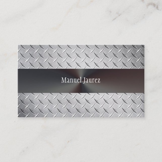 PixDezines faux steel plate/diy fonts Business Card (Front)