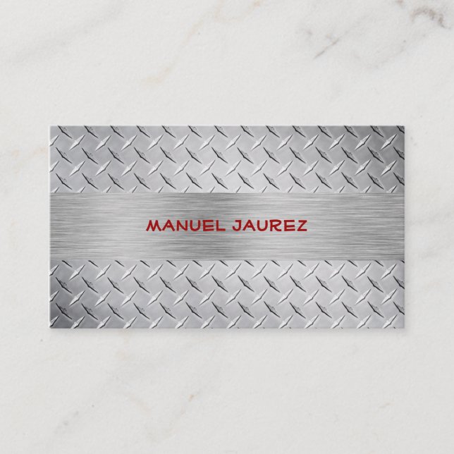 PixDezines faux steel plate/diy fonts+colours Business Card (Front)