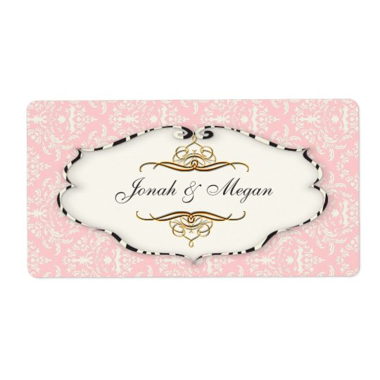 PixDezines Felina, pearl celine damask/diy colour Shipping Label