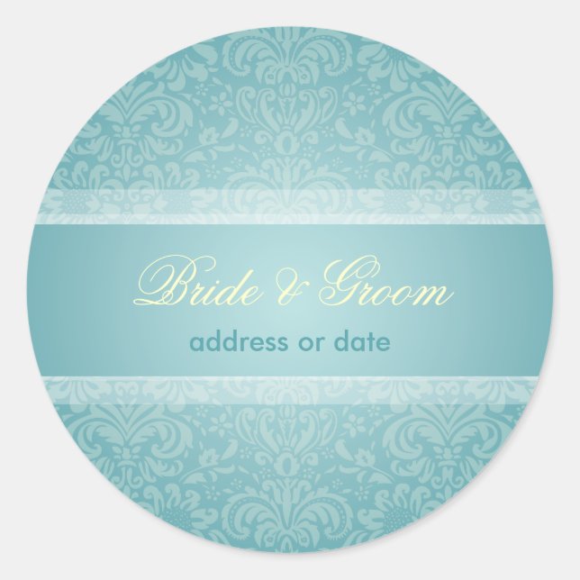 PixDezines Fidora Vintage Damask Classic Round Sticker (Front)