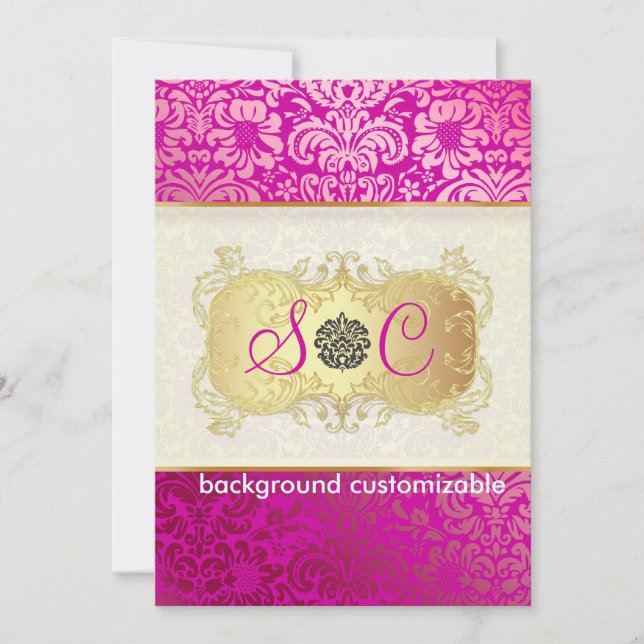 PixDezines Fidora Vintage Damask Invitation (Front)