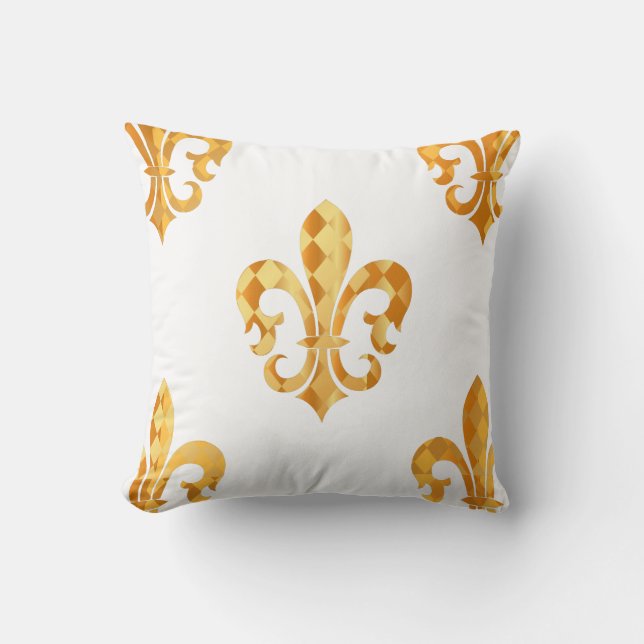 PixDezines fleur de lis/gold/black/DIYbackground Cushion (Front)