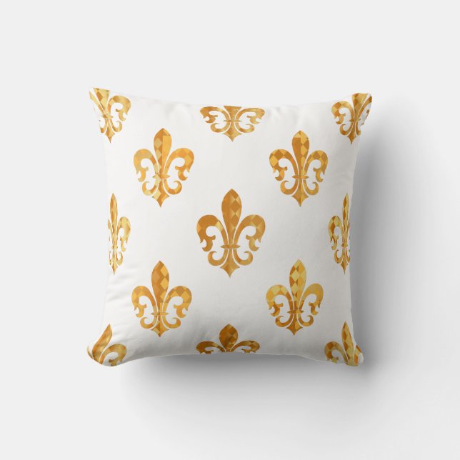 PixDezines fleur de lis/gold/black/DIYbackground Cushion (Front)