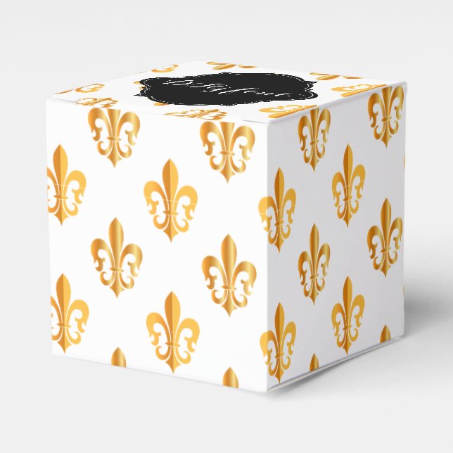 PixDezines fleur de lis gold Favour Box (Front Side)