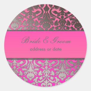 PixDezines Flora Damask Classic Round Sticker