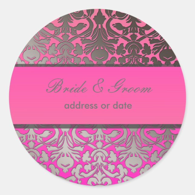 PixDezines Flora Damask Classic Round Sticker (Front)