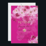 PixDezines Floral Watercolor Bat Mitzvah Invitation<br><div class="desc">PixDezines Bat Mitzvah floral digital watercolor of dark pink cherry blossoms with rose gold star of david. DIY for any event. DIY background.. our dynamic design allows you to edit all elements. Click "customise it" button to edit images, rotate and add text / monogram. To view more of our floral,...</div>