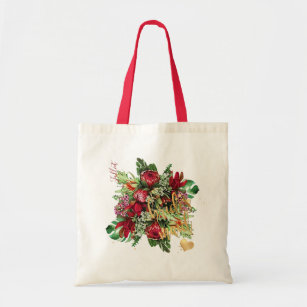 PixDezines FLORAL WATERCOLOR RED PROTEA Tote Bag