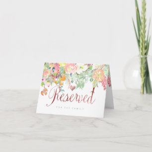 PixDezines Floral Watercolor/Reserved/Table Sign Thank You Card