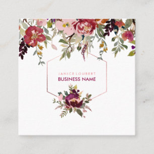 PixDezines Floral Watercolor/Spring Bouquet Square Business Card