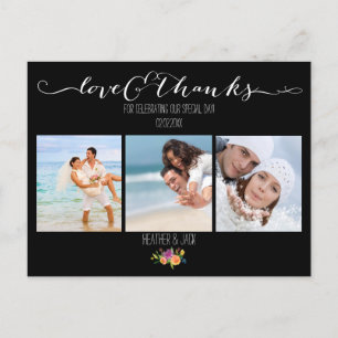 PixDezines Floral Wedding Thank You Postcard