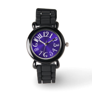 PixDezines fun+funky violet radial/faux steel Watch