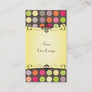 PixDezines Funky Polka dots BusinessCard Business Card