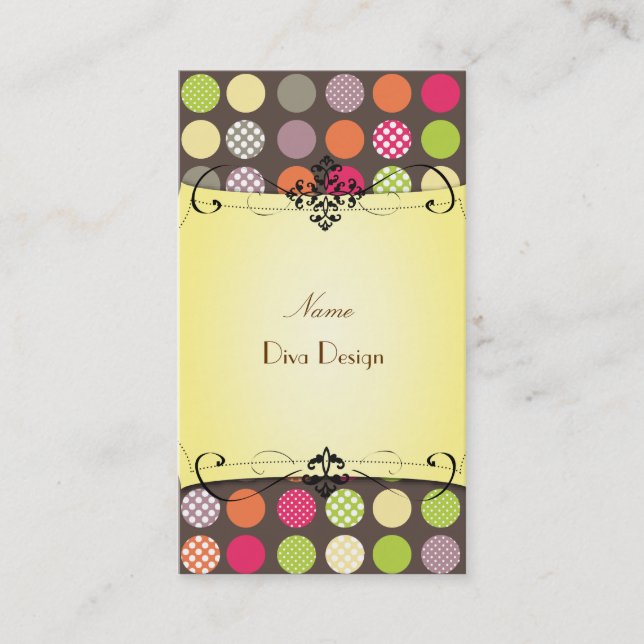 PixDezines Funky Polka dots BusinessCard Business Card (Front)
