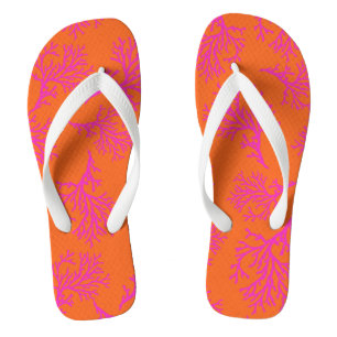 PixDezines fuschia corals/DIY colours Thongs