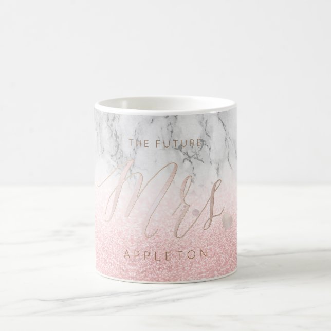 PixDezines Future Mrs/Blush Pink/Modern Script Coffee Mug (Center)