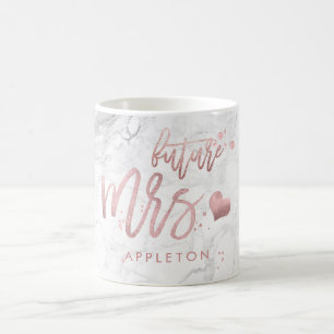 PixDezines Future Mrs/Faux Rose Gold/Modern Script Coffee Mug