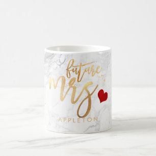 PixDezines Future Mrs Modern/Faux Gold Script Coffee Mug