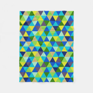 PixDezines geometric/adjustable/peacock colours/ Fleece Blanket