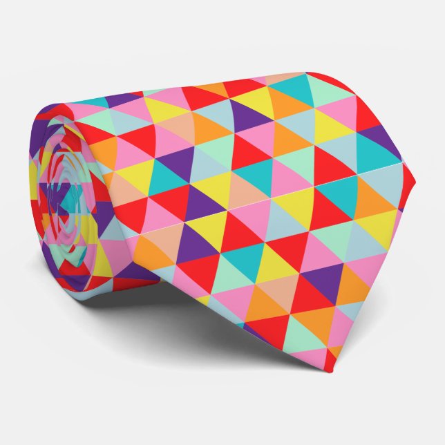PixDezines geometric/adjustable triangles Tie (Rolled)