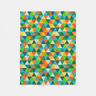 PixDezines geometric forest green/orange/teal Fleece Blanket