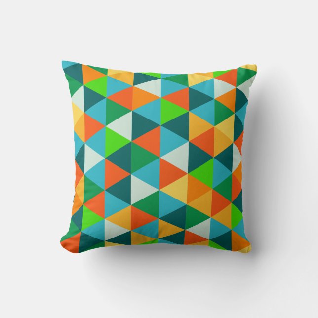 PixDezines geometric/neon colours Cushion (Front)