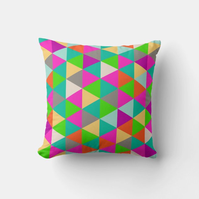 PixDezines geometric/neon colours Cushion (Front)