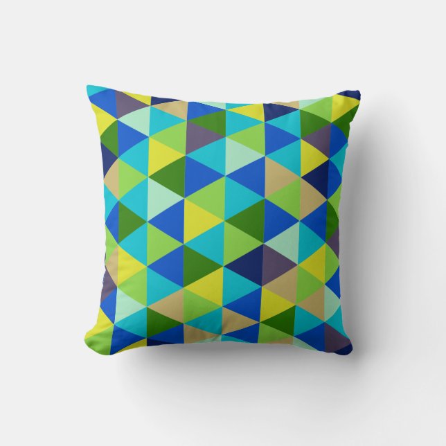PixDezines geometric/peacock colours Cushion (Front)