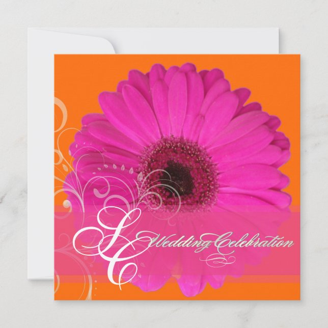 PixDezines Gerbera, pink/diy event! Invitation (Front)