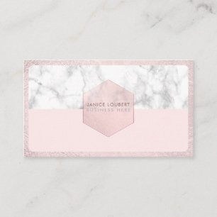 PixDezines Glam Pink   Blush+Marble Business Card