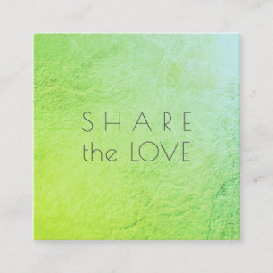 PixDezines Glam Share the Love Green Ombre Square Business Card