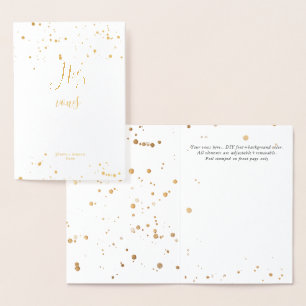 PixDezines Gold Brush Script His Vows Foil Card