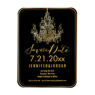 PixDezines gold chandelier/save date/DIY fonts Magnet