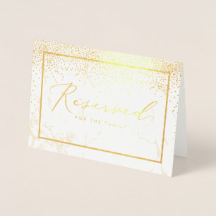 PixDezines Gold Confetti/Reserved Table Signs Foil Card