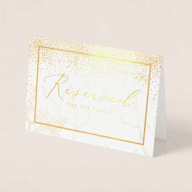 PixDezines Gold Confetti/Reserved Table Signs Foil Card (Front)