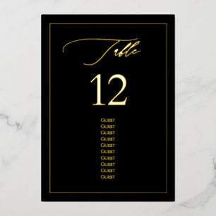 PixDezines Gold Foil Luxe Calligraphy Table Number