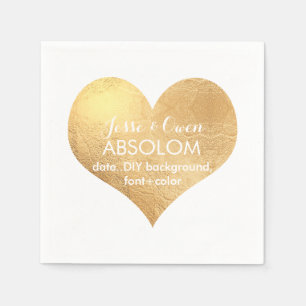 PixDezines gold heart/faux foil Napkin
