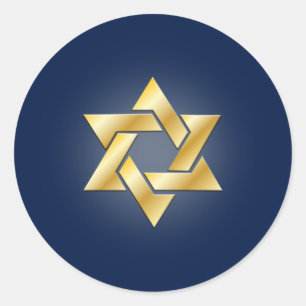 PixDezines gold star of david/DIY background Classic Round Sticker