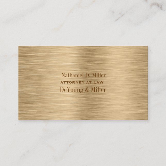 PixDezines gold tone brushed steel/DIY fonts+colou Business Card (Front)
