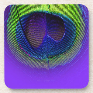 PixDezines Gorgeous Peacock eye/cobalt+green Coaster