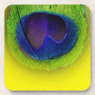 PixDezines Gorgeous Peacock eye/cobalt+green Coaster