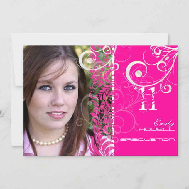 PixDezines Graduation, Bellissimo Damask Invitation (Front)