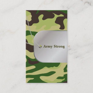 PixDezines Green Camouflage+Dog+Tags Business Card