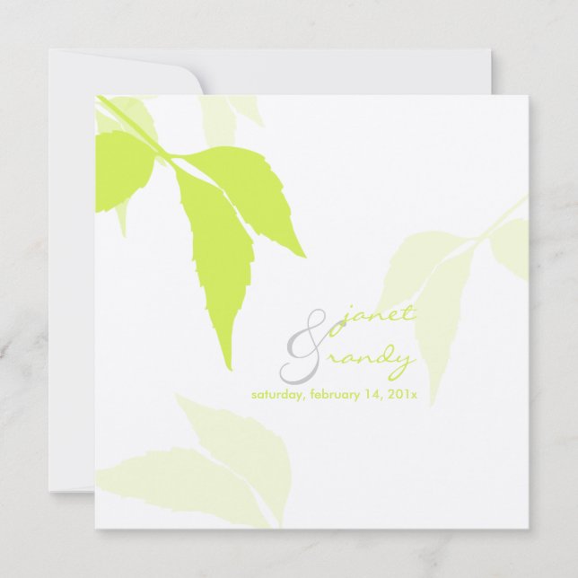 PixDezines green foliage/diy background colour Invitation (Front)